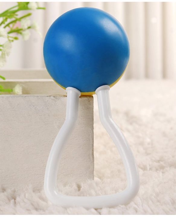 Babyhug Joy Rattle with Vibrant Color & Delightful Rattling Sound|Lightweight, Easy-to-Hold Rattle for Sensory|Motor Skill & Cognitive Development|Safe & Durable Material|3+ Months|BIS|Yellow & Blue