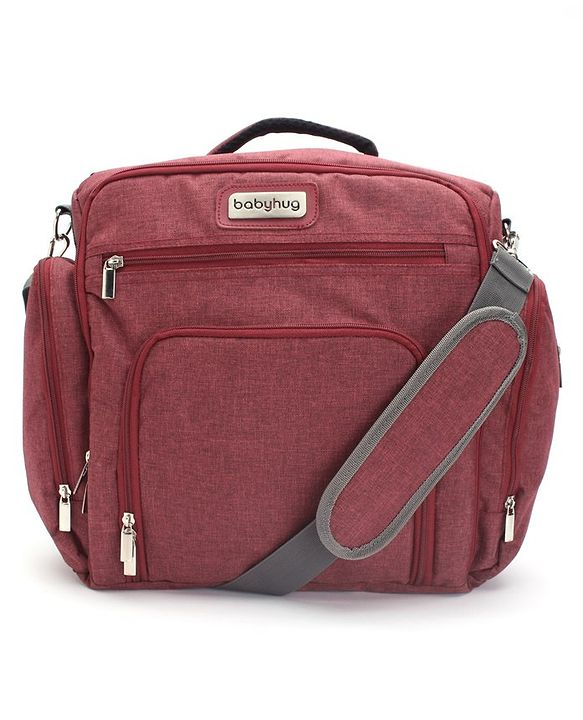 Babyhug Multipurpose Backpack Style Diaper Bag - Maroon