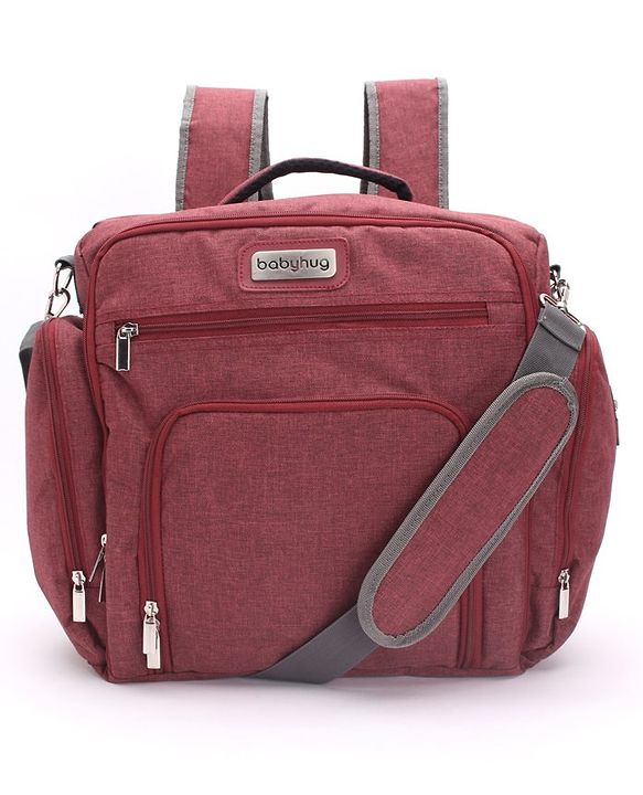 Babyhug Multipurpose Backpack Style Diaper Bag - Maroon