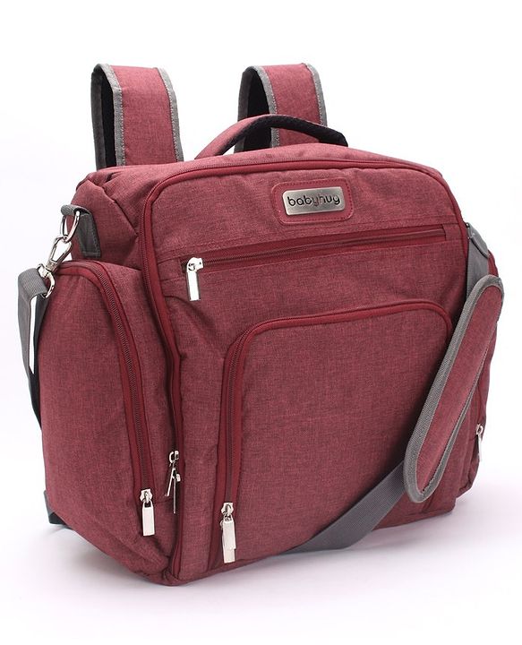 Babyhug Multipurpose Backpack Style Diaper Bag - Maroon