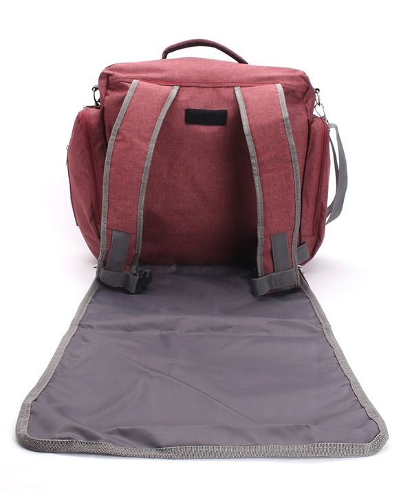 Babyhug Multipurpose Backpack Style Diaper Bag - Maroon