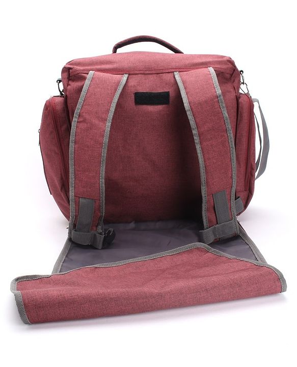 Babyhug Multipurpose Backpack Style Diaper Bag - Maroon