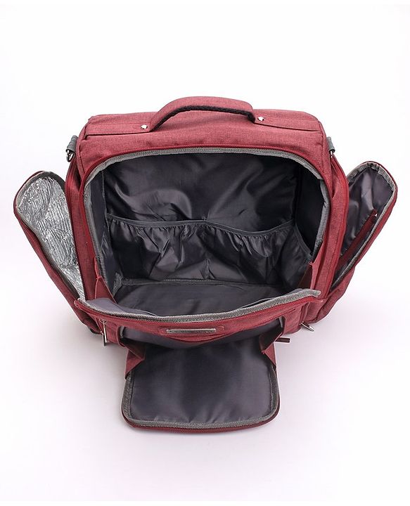 Babyhug Multipurpose Backpack Style Diaper Bag - Maroon