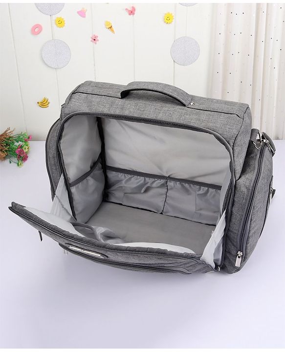Babyhug Multipurpose Backpack Style Diaper Bag - Grey