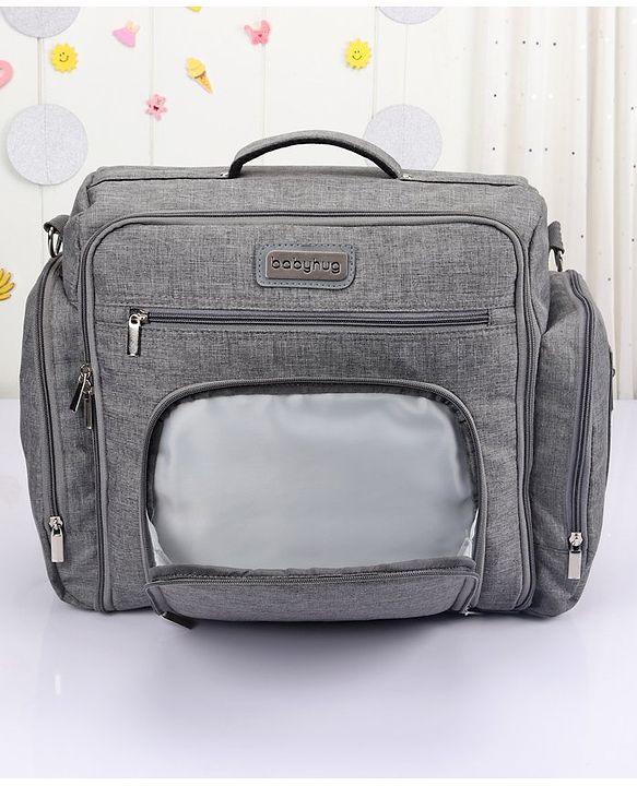 Babyhug Multipurpose Backpack Style Diaper Bag - Grey