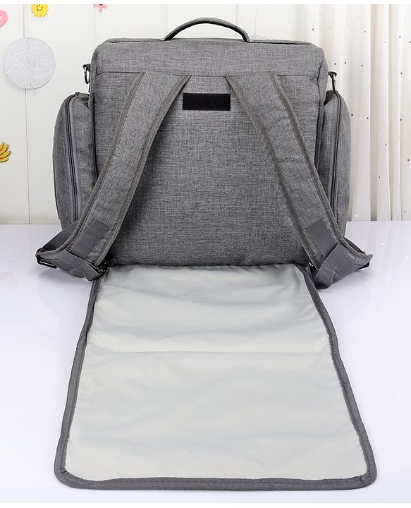 Babyhug Multipurpose Backpack Style Diaper Bag - Grey