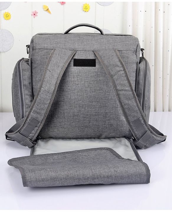 Babyhug Multipurpose Backpack Style Diaper Bag - Grey