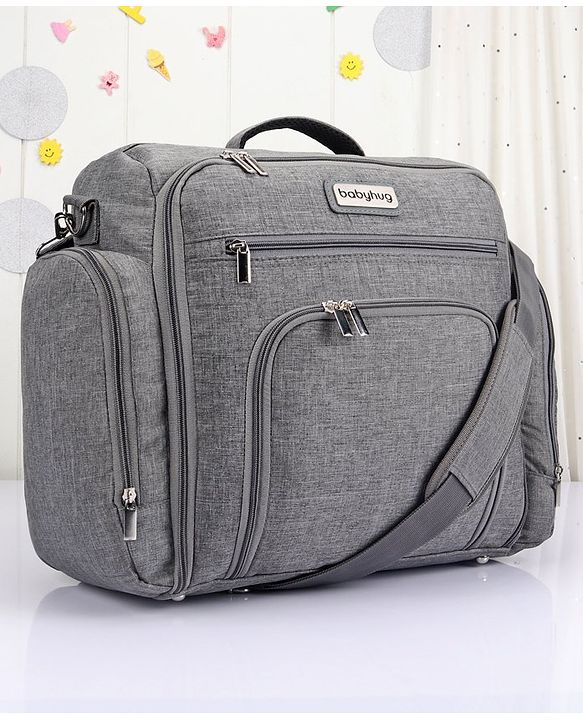 Babyhug Multipurpose Backpack Style Diaper Bag - Grey