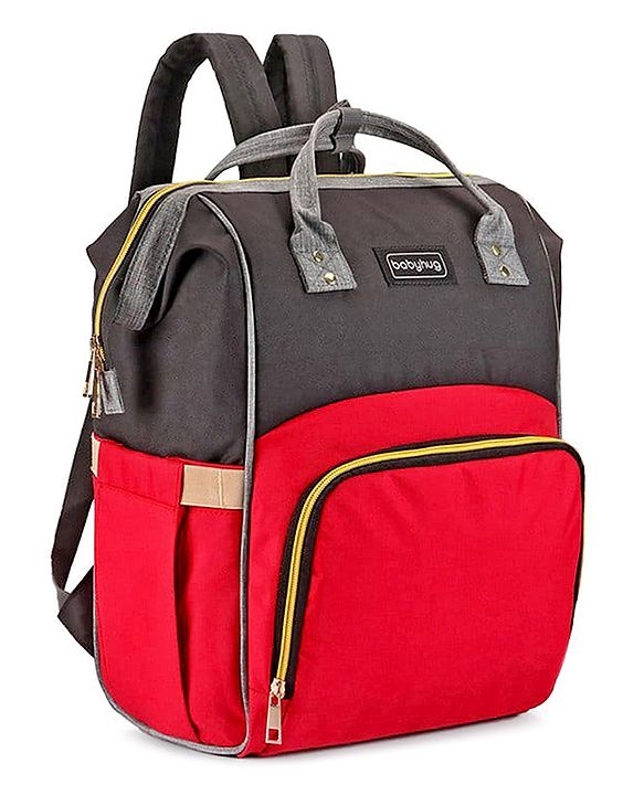 Babyhug Backpack Style Diaper Bag - Red Black