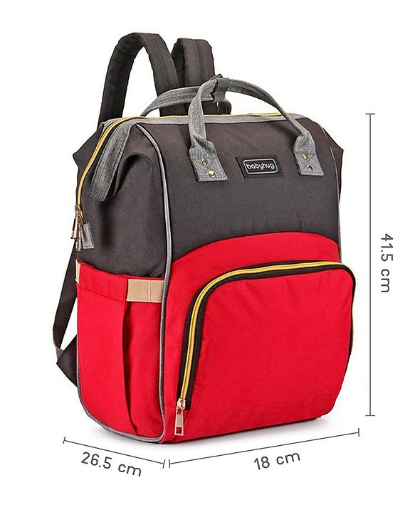 Babyhug Backpack Style Diaper Bag - Red Black