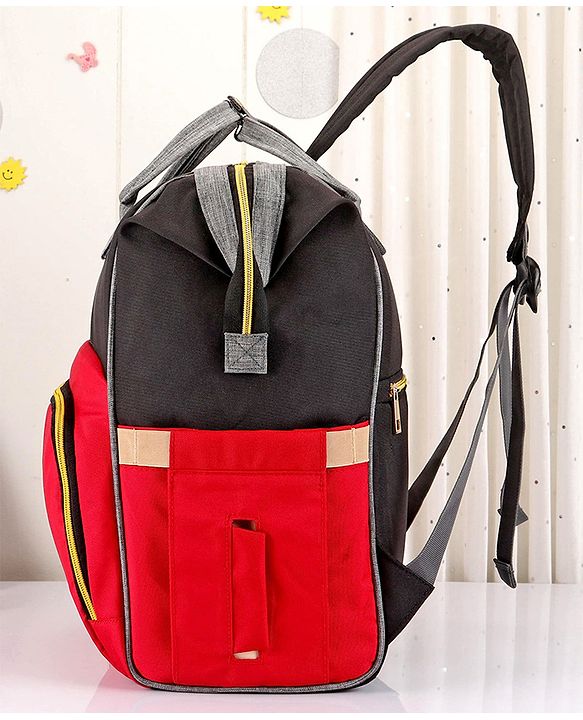 Babyhug Backpack Style Diaper Bag - Red Black