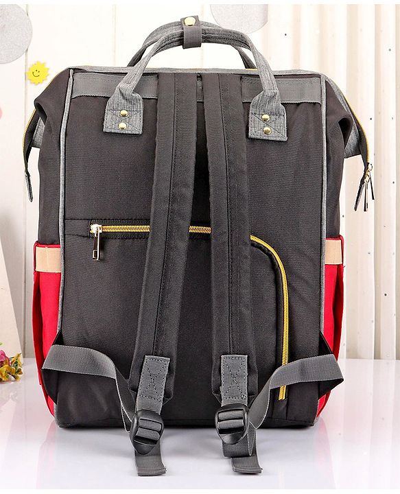 Babyhug Backpack Style Diaper Bag - Red Black