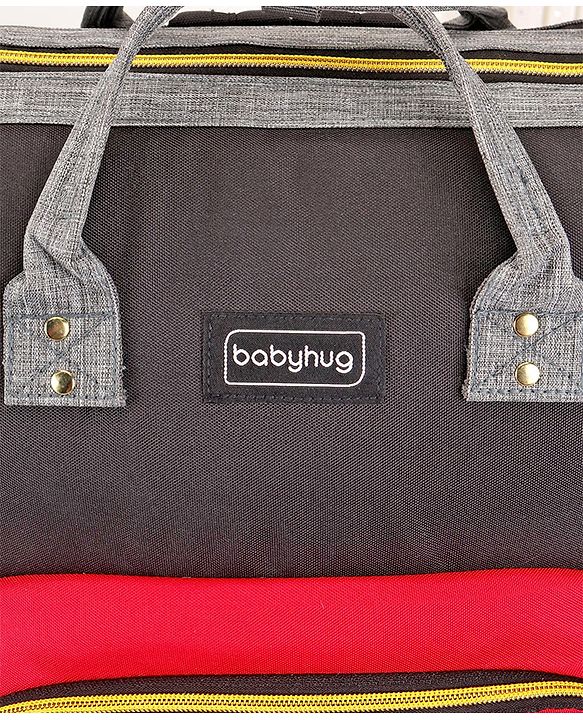 Babyhug Backpack Style Diaper Bag - Red Black