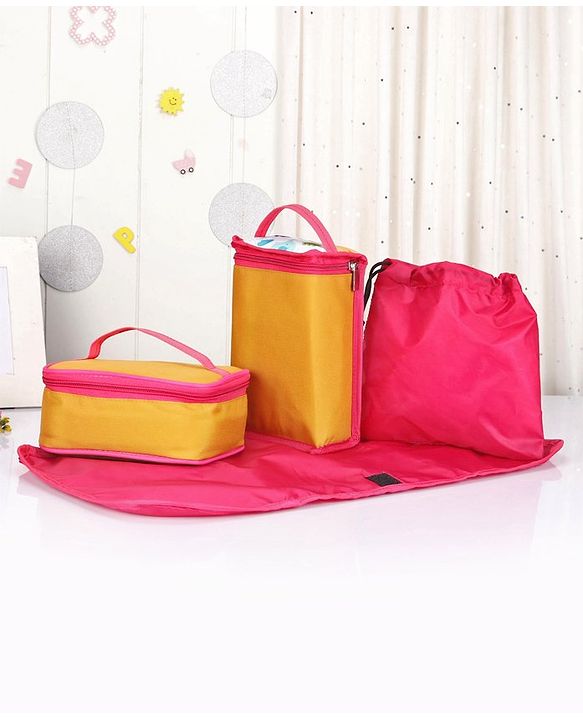 Babyhug Winsome Diaper Bag Elephant Print - Yellow