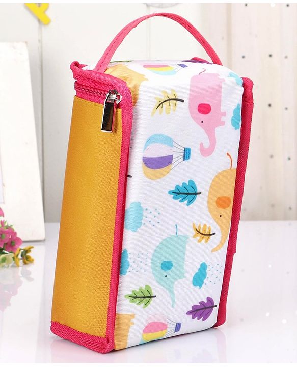 Babyhug Winsome Diaper Bag Elephant Print - Yellow