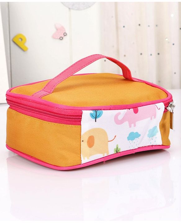 Babyhug Winsome Diaper Bag Elephant Print - Yellow