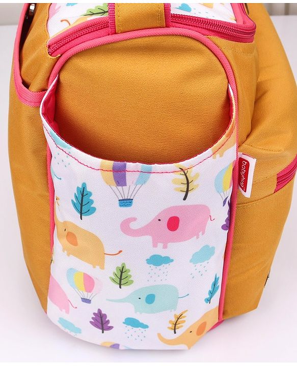 Babyhug Winsome Diaper Bag Elephant Print - Yellow