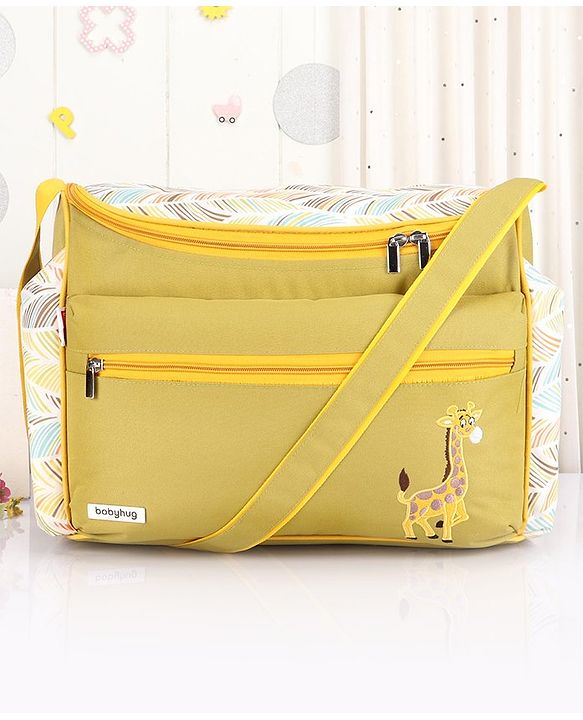 Babyhug Winsome Diaper Bag Giraffe Print - Dark Green