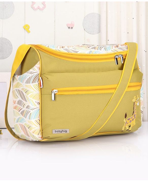 Babyhug Winsome Diaper Bag Giraffe Print - Dark Green