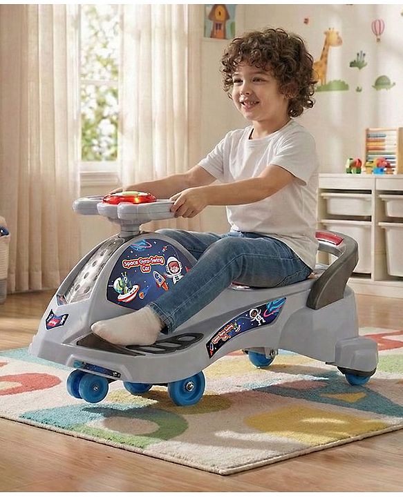 Babyhug Space Gyro Swing Car - Grey