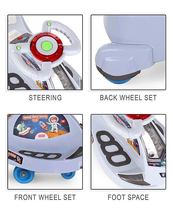 Babyhug Space Gyro Swing Car - Grey