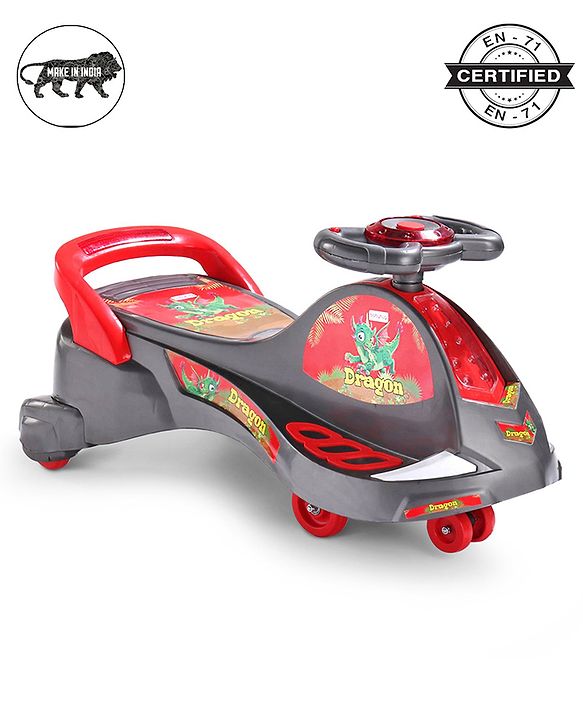 Babyhug Dragon Gyro Swing Car - Grey Red