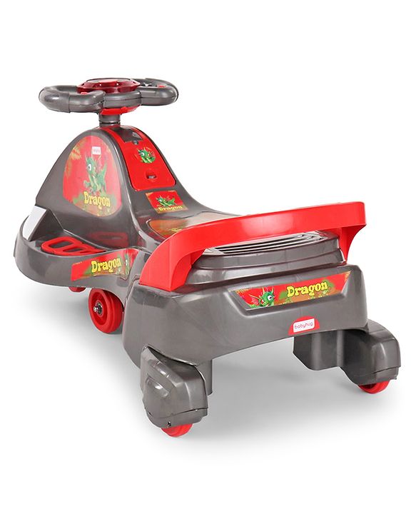 Babyhug Dragon Gyro Swing Car - Grey Red