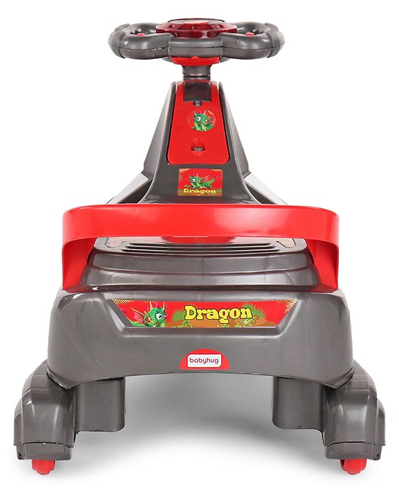 Babyhug Dragon Gyro Swing Car - Grey Red