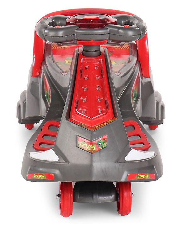 Babyhug Dragon Gyro Swing Car - Grey Red