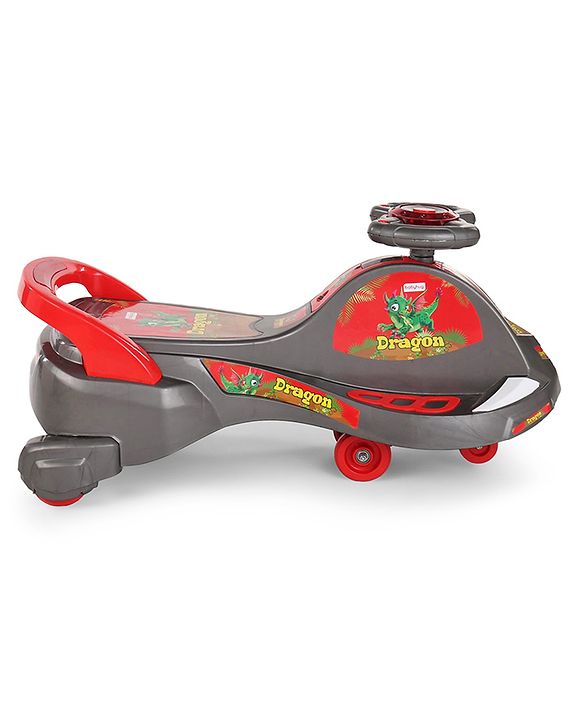Babyhug Dragon Gyro Swing Car - Grey Red