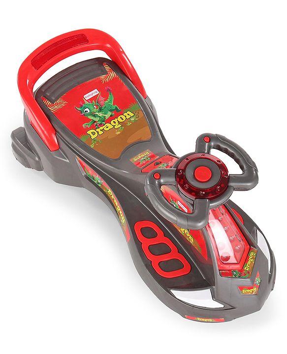 Babyhug Dragon Gyro Swing Car - Grey Red