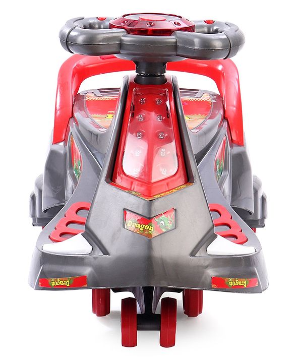 Babyhug Dragon Gyro Swing Car - Grey Red