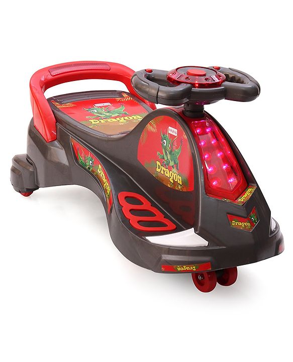 Babyhug Dragon Gyro Swing Car - Grey Red