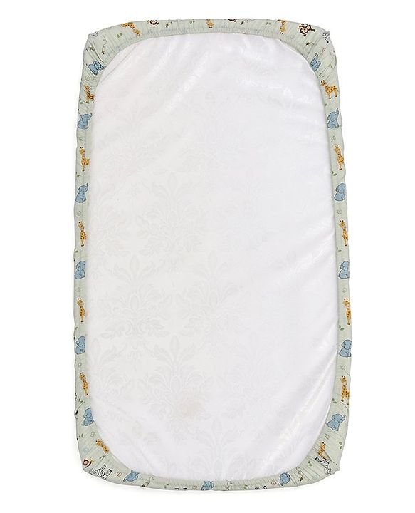 Babyhug Premium Cotton Head Support Bumper with Fitted Sheet for Cradle - Jungle Safari Theme