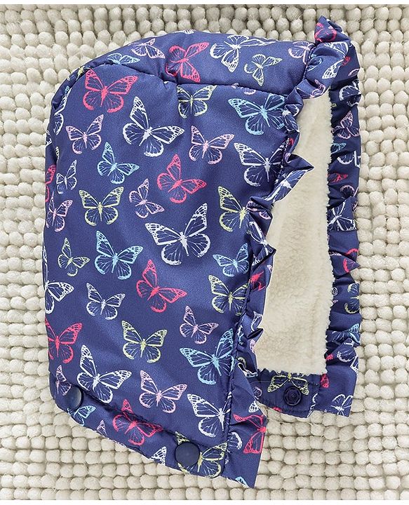 Babyhug Full Sleeves Hooded Jacket Allover Printed - Blue