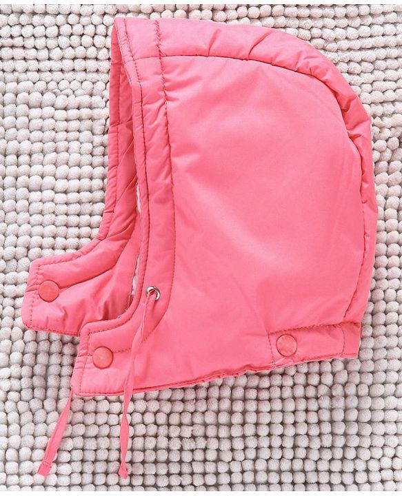 Babyhug Full Sleeves Padded Winter Jacket With Detachable Hood - Pink