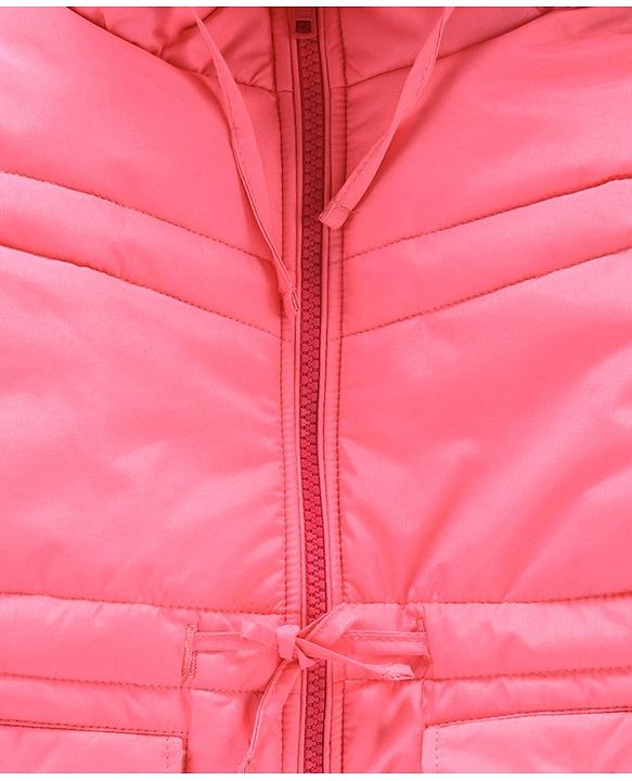 Babyhug Full Sleeves Padded Winter Jacket With Detachable Hood - Pink