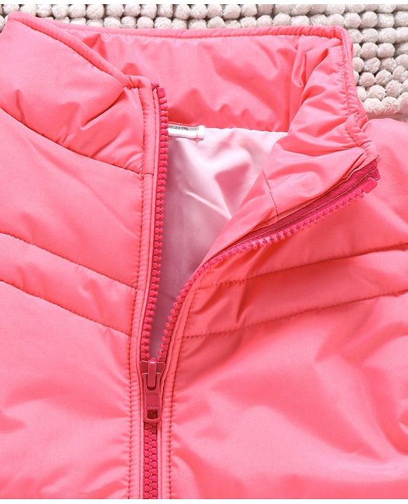 Babyhug Full Sleeves Padded Winter Jacket With Detachable Hood - Pink