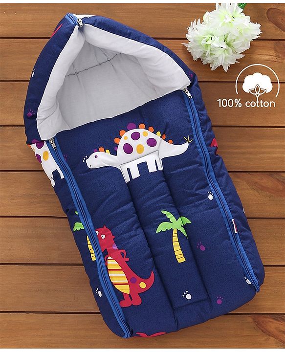 Babyhug Sleeping Bag Dino Print - Navy Blue
