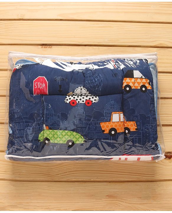 Babyhug Sleeping Bag Cars Print - Navy Blue