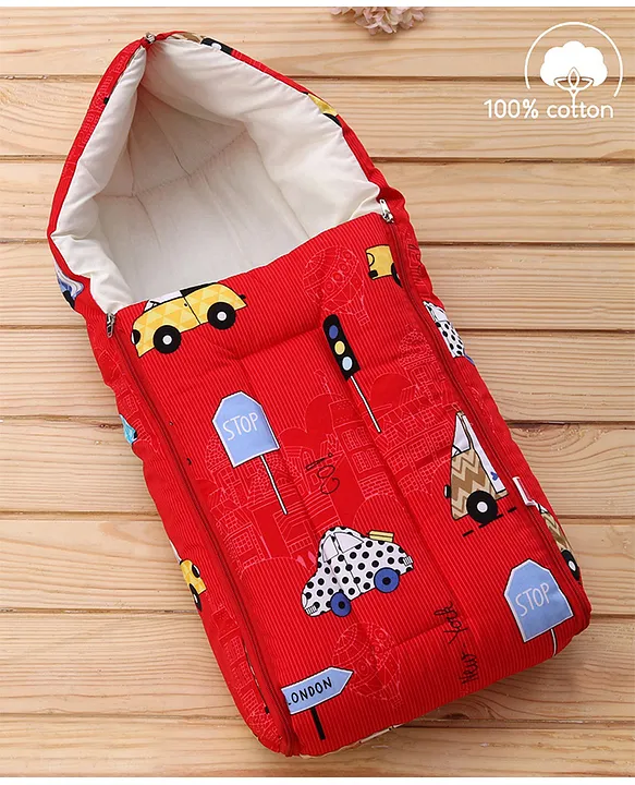 Babyhug Sleeping Bag Cars Print Red Online in India Buy at Best