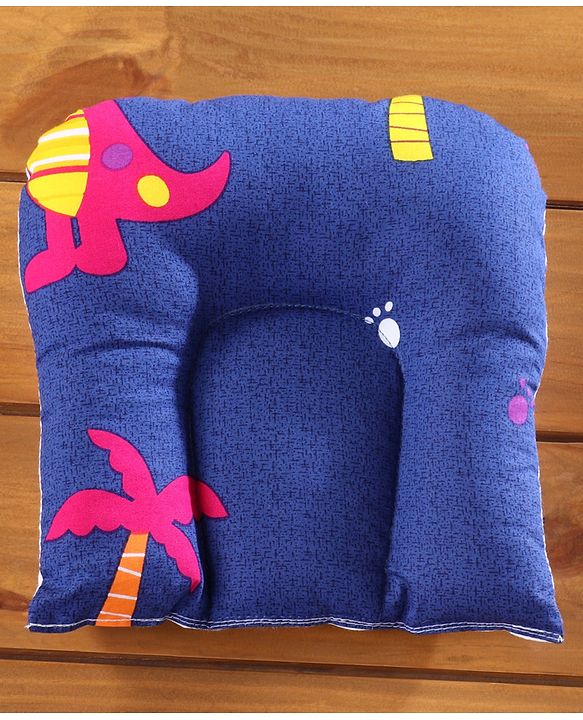 Babyhug Cotton Bedding Set with Mosquito Net Dino Kingdom Print - Navy Blue