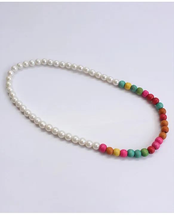 Buy Western Natural Color Wooden Beads Necklace Set 690077 | Kanhai Jewels