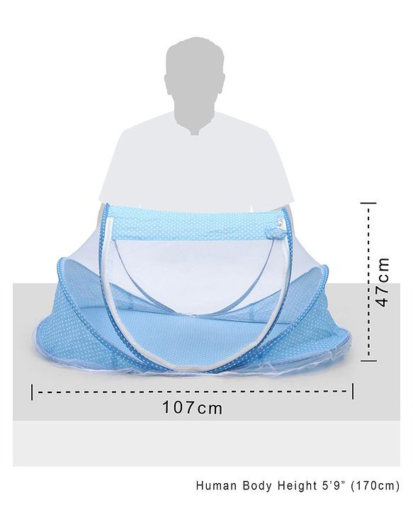 Babyhug Portable Mosquito Net with Matress  - Blue