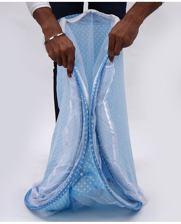 Babyhug Portable Mosquito Net with Matress  - Blue