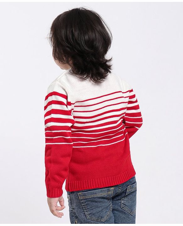 Babyhug Full Sleeves Sweater - Off White Red