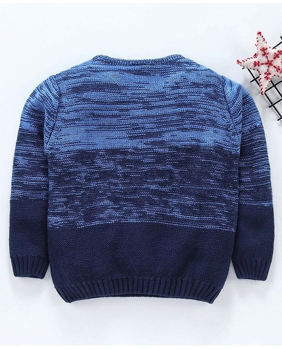 Babyhug Full Sleeves Sweater Team 10 Patch - Blue