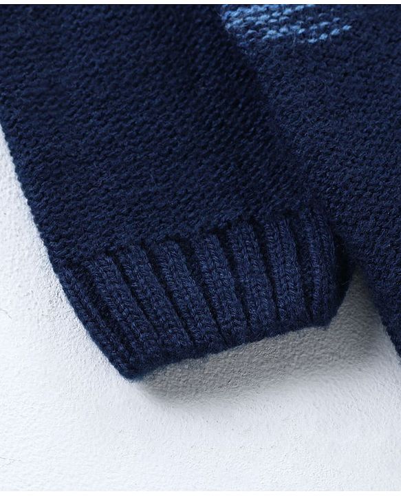 Babyhug Full Sleeves Sweater Team 10 Patch - Blue