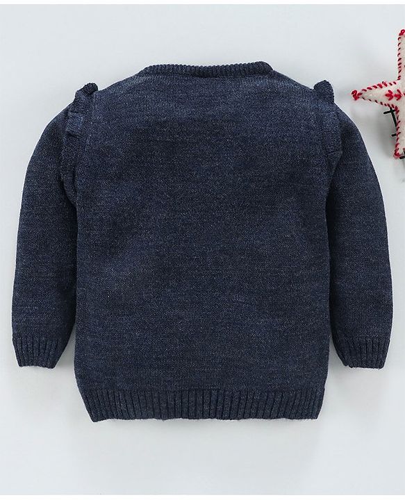 Babyhug Full Sleeves Sweater Dancing Print - Navy Blue