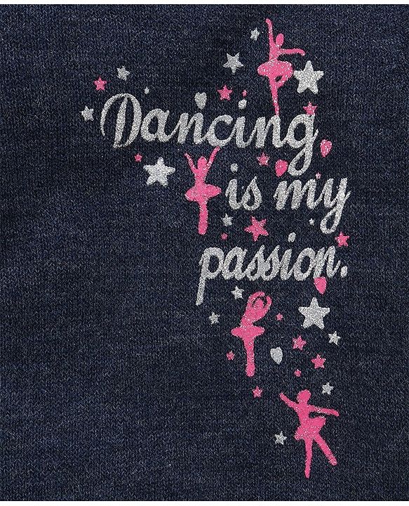 Babyhug Full Sleeves Sweater Dancing Print - Navy Blue